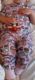 Load image into Gallery viewer, Purple Movie Night Kids Onesie