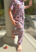 Load image into Gallery viewer, Purple Movie Night Kids Onesie