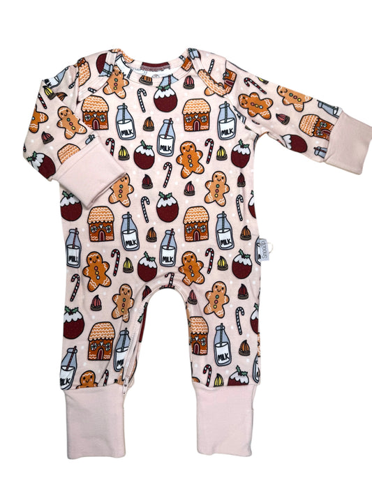 Milk & Cookies Christmas Baby Onesie