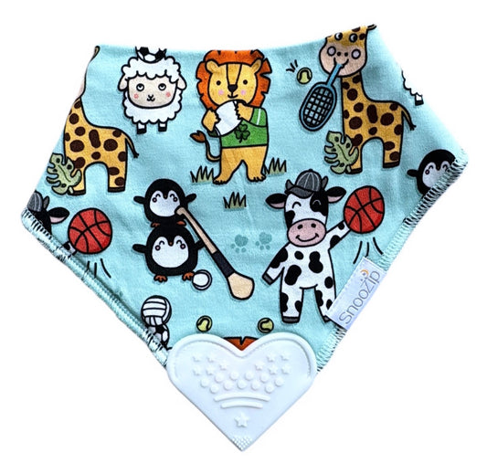 NEW - Sports Safari Teething Bib