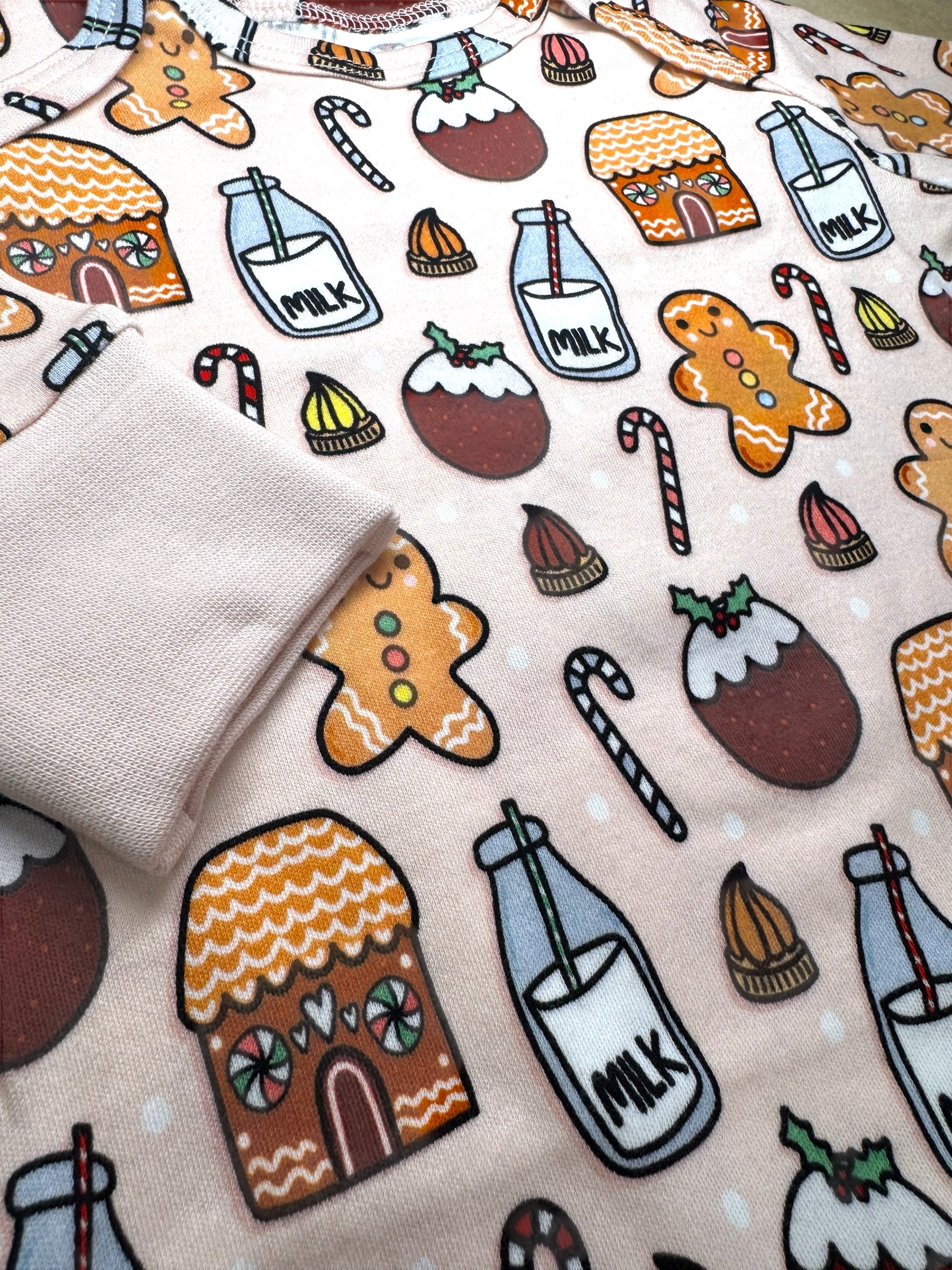 Milk & Cookies Christmas Baby Onesie