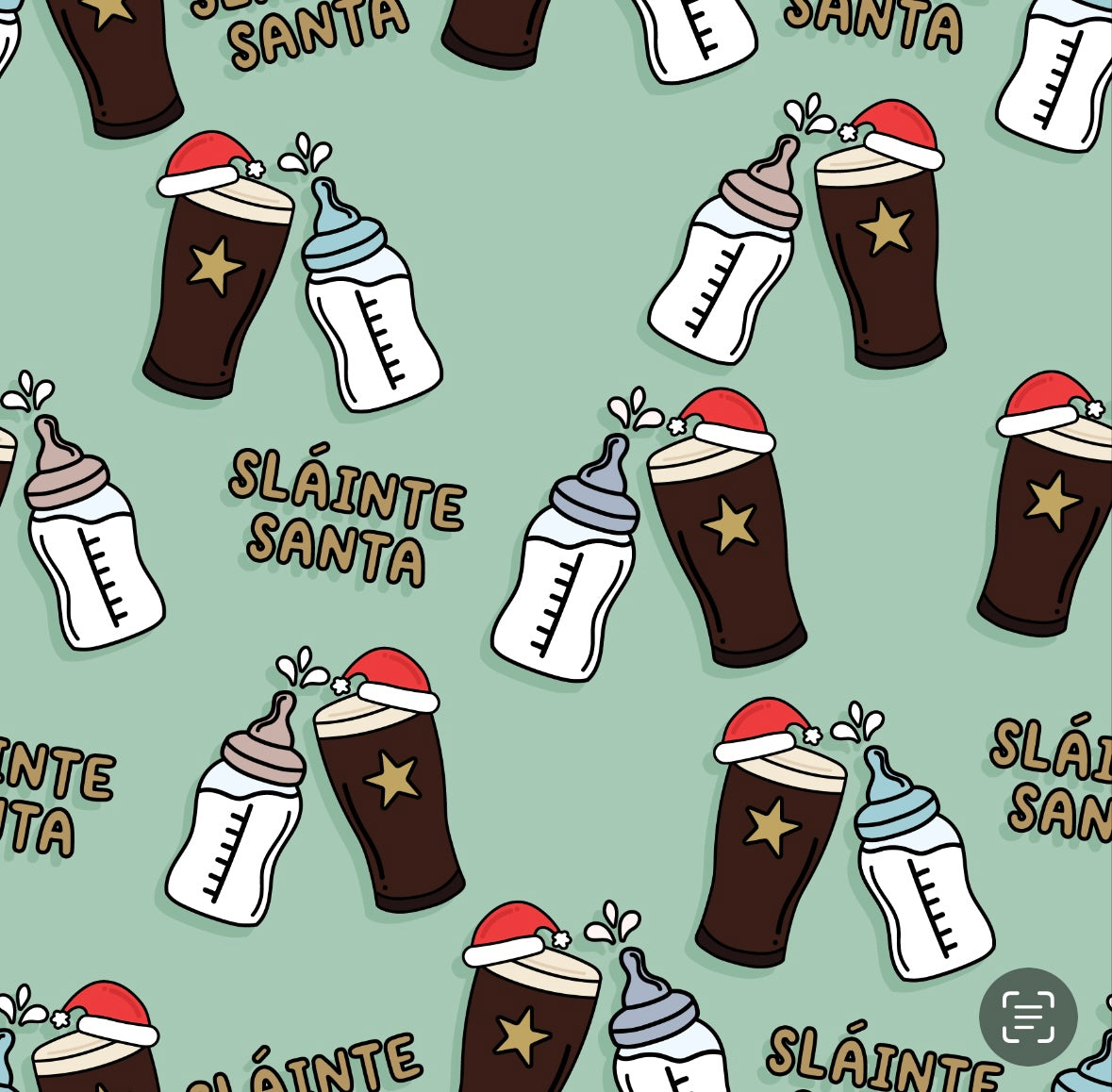 *Coming Soon* Sláinte Santa Christmas Cheers Baby Onesie