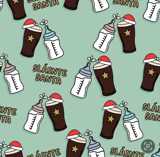 *Coming Soon* Sláinte Santa Christmas Cheers Baby Onesie