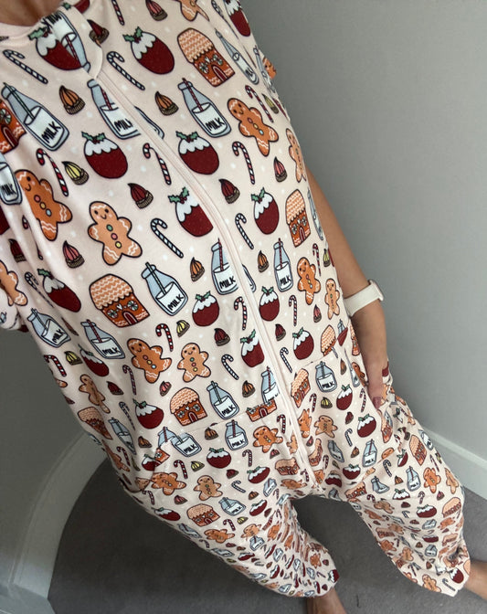 Milk & Cookies Christmas Adult Onesie