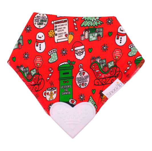 SnooZip Signature Christmas Teething Bib