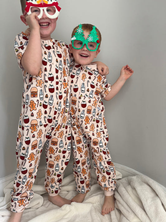 Milk & Cookies Christmas Kids Onesie