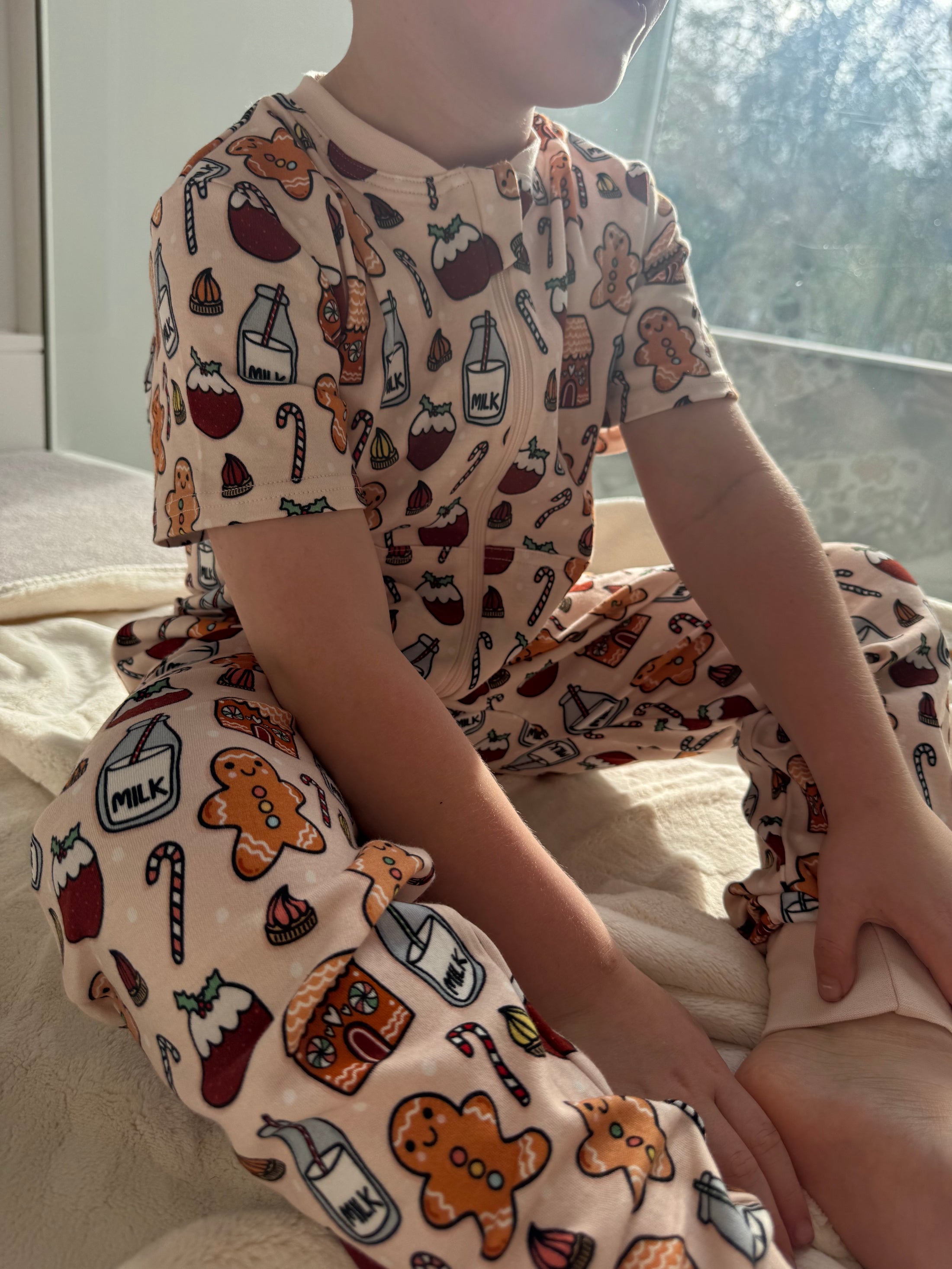 Milk & Cookies Christmas Kids Onesie