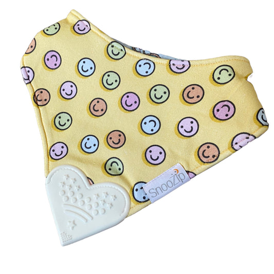 NEW - Smiley Faces Teething Bib