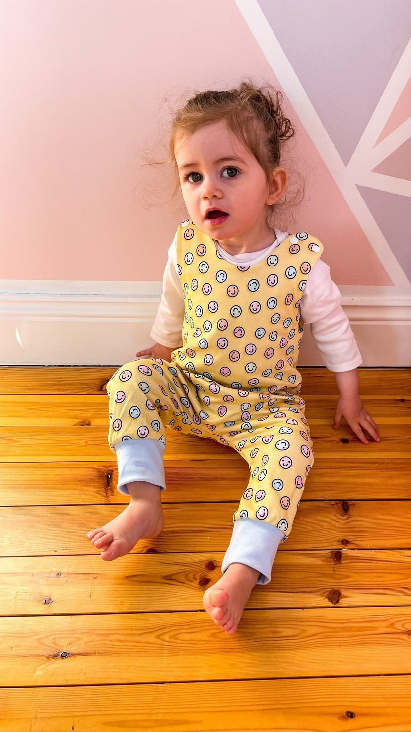 Bunny/Happy Reversible Dungarees & Bodysuit Gift Box