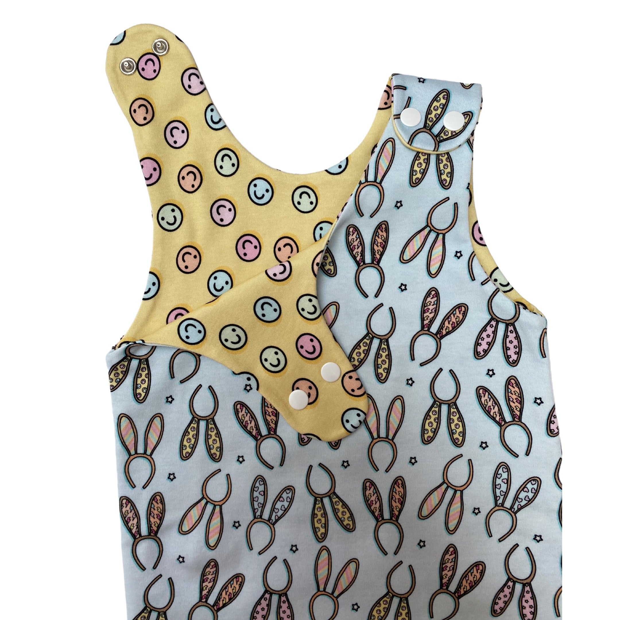 Bunny/Happy Reversible Dungarees & Bodysuit Gift Box